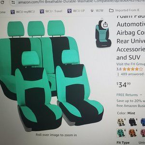 Automotive Seat Covers (Mint green & black)